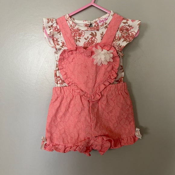 Toddler lace shorts overalls